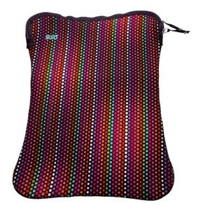 Built NY Polka Dots 17” Laptop Sleeve Retro Business Travel Thick Cushion Brown